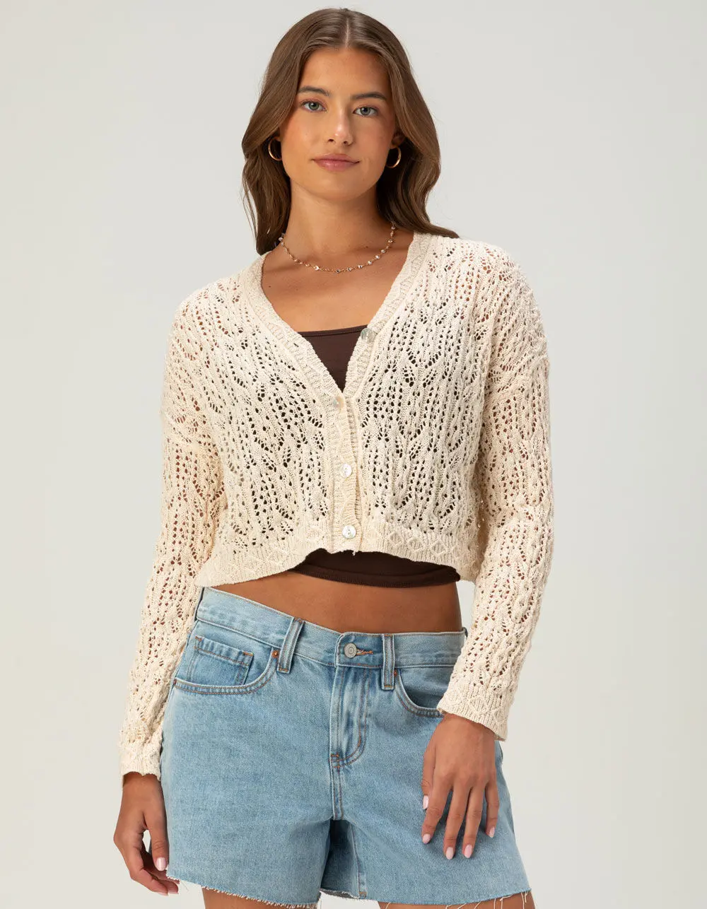 NECTAR CLOTHING Womens Button Up Sweater