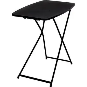 26" Adjustable Height Personal Folding Table - Multi-Purpose Indoor Table, Black - Easy-Clean Top
