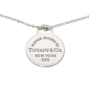 Pre-owned Tiffany & Co. Sterling Silver 925 (Ag925) Small Leather Goods TIFFANY&Co. Return to Round Heart Silver Necklace