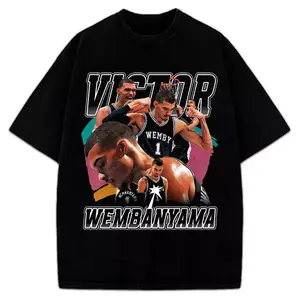 Victor Wembanyama Wemby 90's Vintage Style Retro Graphic Design T-Shirt