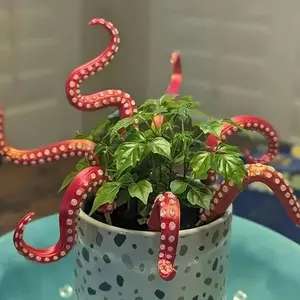 Set of 7 Octopus Plant Stakes, Sea Monster Tentacles for House Plants, Halloween Garden Decoration, Unique Plant Accessory