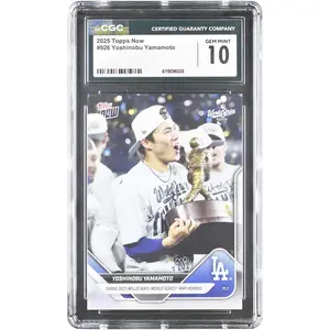 Yoshinobu Yamamoto Los Angeles Dodgers 2025 Topps Now Earns 2025 Willie Mays World Series MVP Honors #926 CGC Authenticated 10 Card - Fanatics Authentic Certified