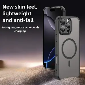 Matte Skin Feel Magnetic Wireless Charging Phone Case for iPhone 16 15 14 13 12 Pro Max Plus Waterproof Shockproof Scratch-Resistant Anti-fingerprint Protective Case