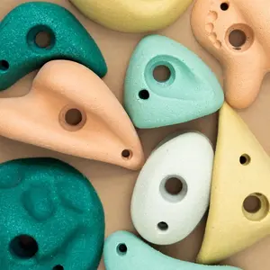 Everett & Avery Co Premium Rock Climbing Holds Muted Earth Tones Earth-Toned Boho Climbing Holds with Free Hardware and Easy Installation Instructions
