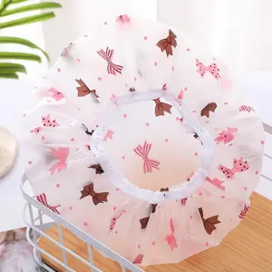 Cute Cartoon Pattern Shower Cap, 1 Count Waterproof Hair Cover, Hair Protection Cap for Women & Girls, Shower Essentials Bathroom Supplies for Home & Hotel & Salon, Bathroom Accessory