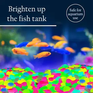 100 pcs/bag Luminous Pebbles/Luminous Stones/Glow Rocks Blue Decoration for Garden/Fish Tank/Aquarium/Sidewalk/Driveway/Flower Pot/Bonsai (100pcs, Multicolor)