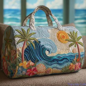 Spacious 3D Printed Hawaiian Palm Tree Duffle Bag, Lightweight Multi-Functional Travel & Gym Tote, Stylish Versatile Handbag, Perfect for Short Trips, Weekend Getaways, Beach, or Workout Sessions outdoorfun