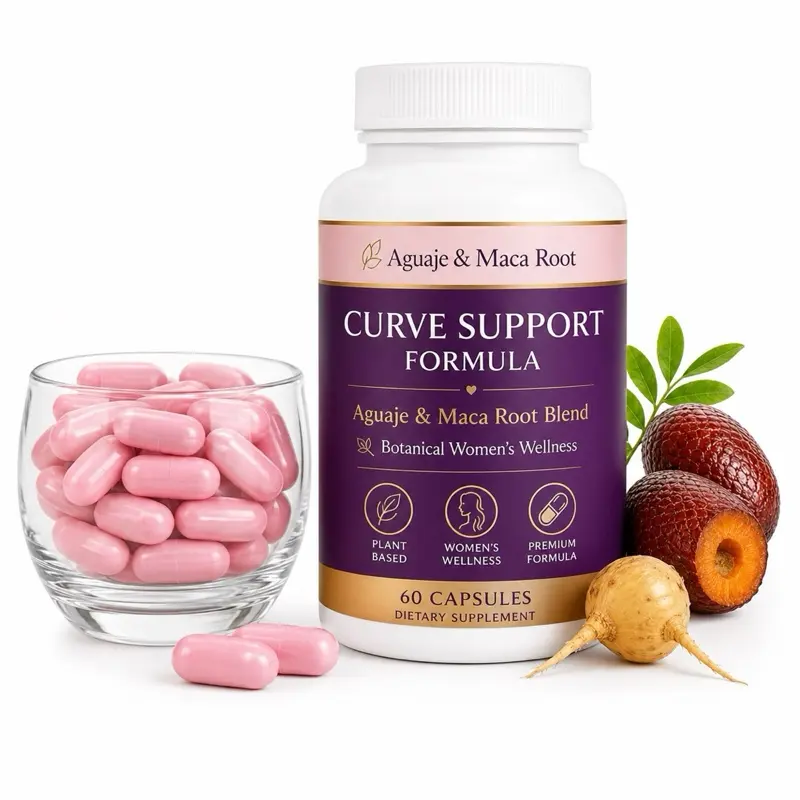 Aguaje & Maca Root Curve Support Dietary Supplement Capsules, Healthcare Herbal Supplement, 60 Count