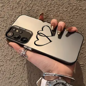 Simple Black Heart Phone Case for Samsung Galaxy S25 S24 S23 S22 S20 S21 ULTRA and S25 PLUS S24 FE Series for Galaxy Series - Fashionable, Premium and Stain Resistant