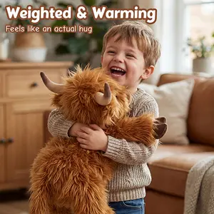 Perfect Gift for Kids | 25" / 4.5 Lbs Microwavable Weighted Yak Plush | Removable Washable Cover + Unscented | Heatable & Coolable Comfort Stuffed Animal for Kids & Adults | Birthday & Christmas Creative Gift