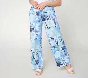 Dennis Basso Regular Sunset Knit Wide Leg Pant
