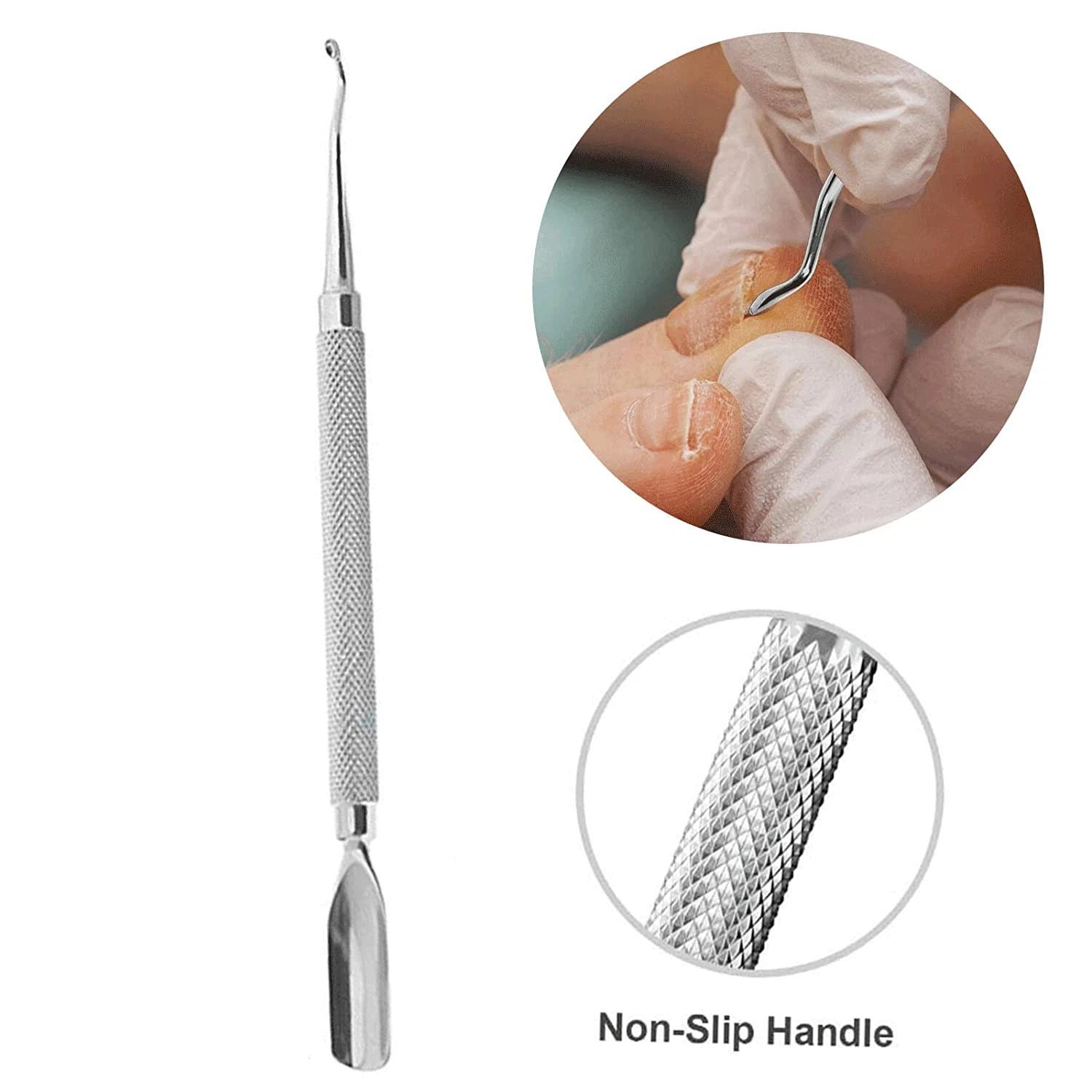 5PC Stainless Steel Cuticle Nipper & Pedicure Tools  Ingrown Toenail Lifter & Nail Care Kit