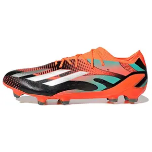 Adidas Messi.1 FG Soccer Cleats for Men and Women – Orange Black Green, Natural Grass, Non-Slip Durable Verifiable, with credentials and supporting global authentication