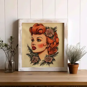 Vintage Lucille Ball Retro- Classic Portrait, Retro Hollywood Decor - Hollywood Portrait, Iconic Movie Star, Retro Pop Art Decor Art Print