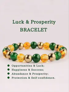 Natural Stone Crystal Agate Bracelet, Good Luck & Prosperity Jewelry Gift, Chakra Healing Crystals, Unisex Chakra Balance Energy Accessory