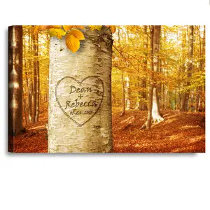 Love Growing Personalized Canvas Prints Gift Couple's Names and the Special Date Gift for Anniversary,Valentine's day,Wedding.