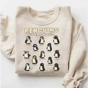 Penguin Penguins Animals of the World Penguin Lovers T-Shirt, Sweatshirt, Hoodie, Gift For Men - Women, All size, Full color Design