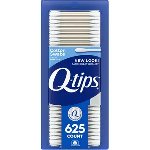 Q-tips Cotton Swabs 625 Count 100% Cotton Tips Paper Sticks Personal Care