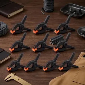 10pcs Quick-Release Spring Clamps - 2"/4" dual-Size Rustproof Clamps with Ergonomic Plastic Handles, Slip-Resistant Multi-Angle Adjustment, Ideal for Woodworking, Carving, Sewing, Fabric & DIy Projects