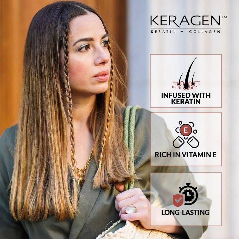 Keragen Brazilian Keratin Hair Treatment – Premium Straightening Cream, Sulfate-Free Anti-Frizz Formula, Perfect for Dry & Damaged Hair, Complete Kit Combo Set