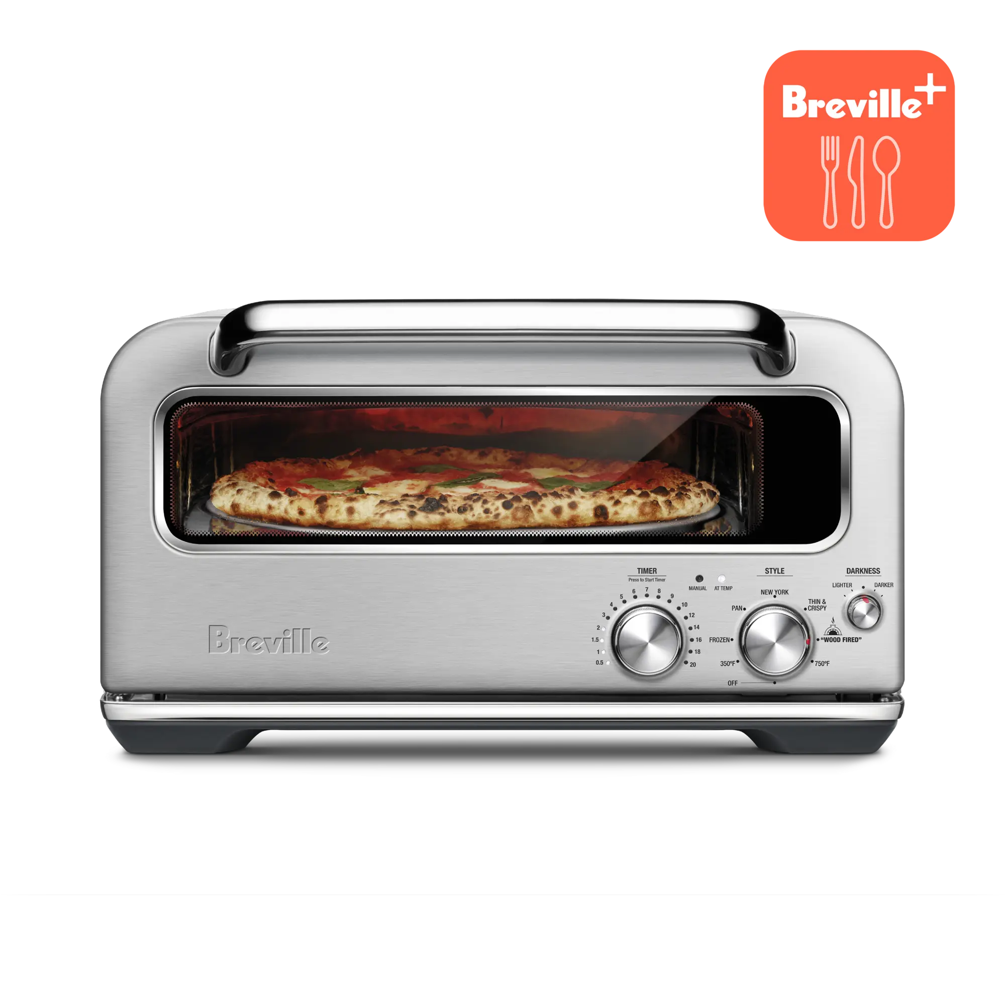 Breville Smart Oven Pizzaiolo - 750°F Counter-Top Size Pizza Oven with Element iQ System, Dynamic Deck, Heat Intensifying Reflectors, Customizable Functions for Authentic Pizza Making, Innovative Cavity Design