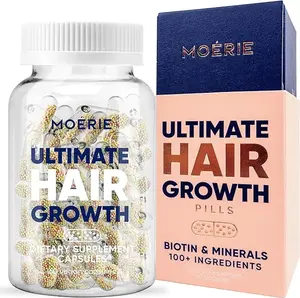 Moerie Ultimate Hair Growth Supplement with Biotin & Minerals for Women & Men - 60 Capsules for Thicker Hair - US Formulated Vitamins for Hair Skin & Nails