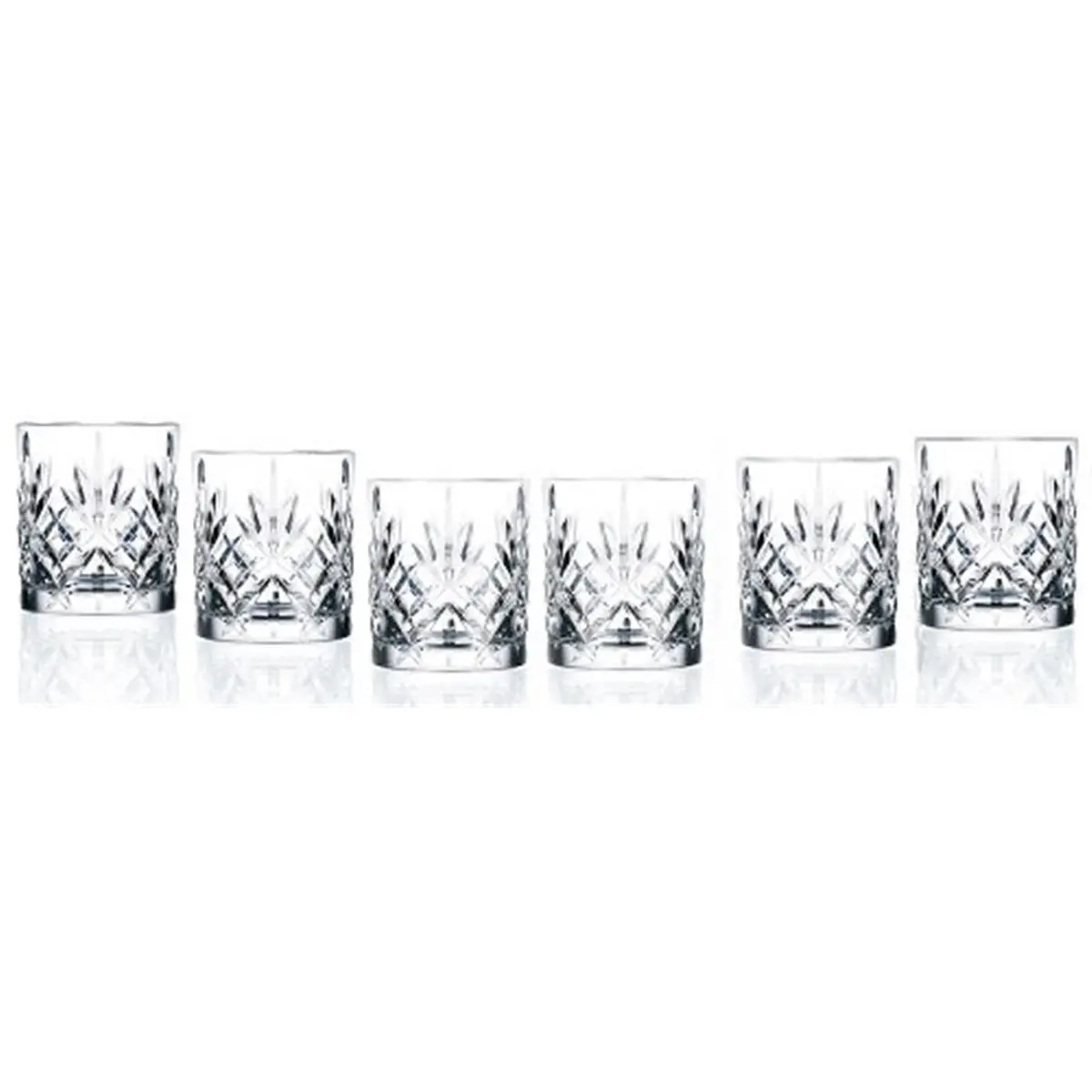 Lorenzo Import 9oz RCR Crystal Double Old-Fashioned Glasses, Set of 6, Premium Crystal Glass for Cocktails and Whiskey, Set Of Six