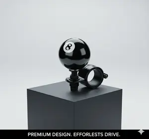 8-Ball Steering Wheel Spinner Knob Heavy Duty 360° Rotation Handle Universal Car Steering Accessory Easy Install No Tools Required