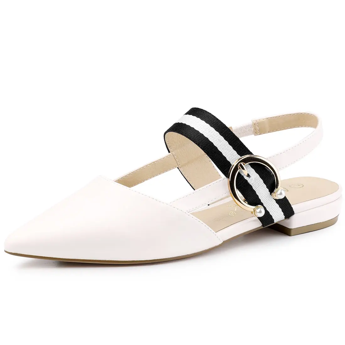 BLISSFUL STEP Women's Pointed Toe Slingback Mules