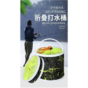 Car folding plastic canvas folding multi-functional car wash with live fish with anti-jump net travel wild bucket