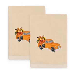 Linum Home Textiles Autumn Truck - EmbroideredLuxury Towels