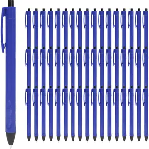 50 packs blue Retractable ballpoint pen, 1.00mm black ink Smooth Writing No-Smear, comfortable grip and non-slip design, quick-drying oil-based ink, suitable for student,schools, and notebooks ect.