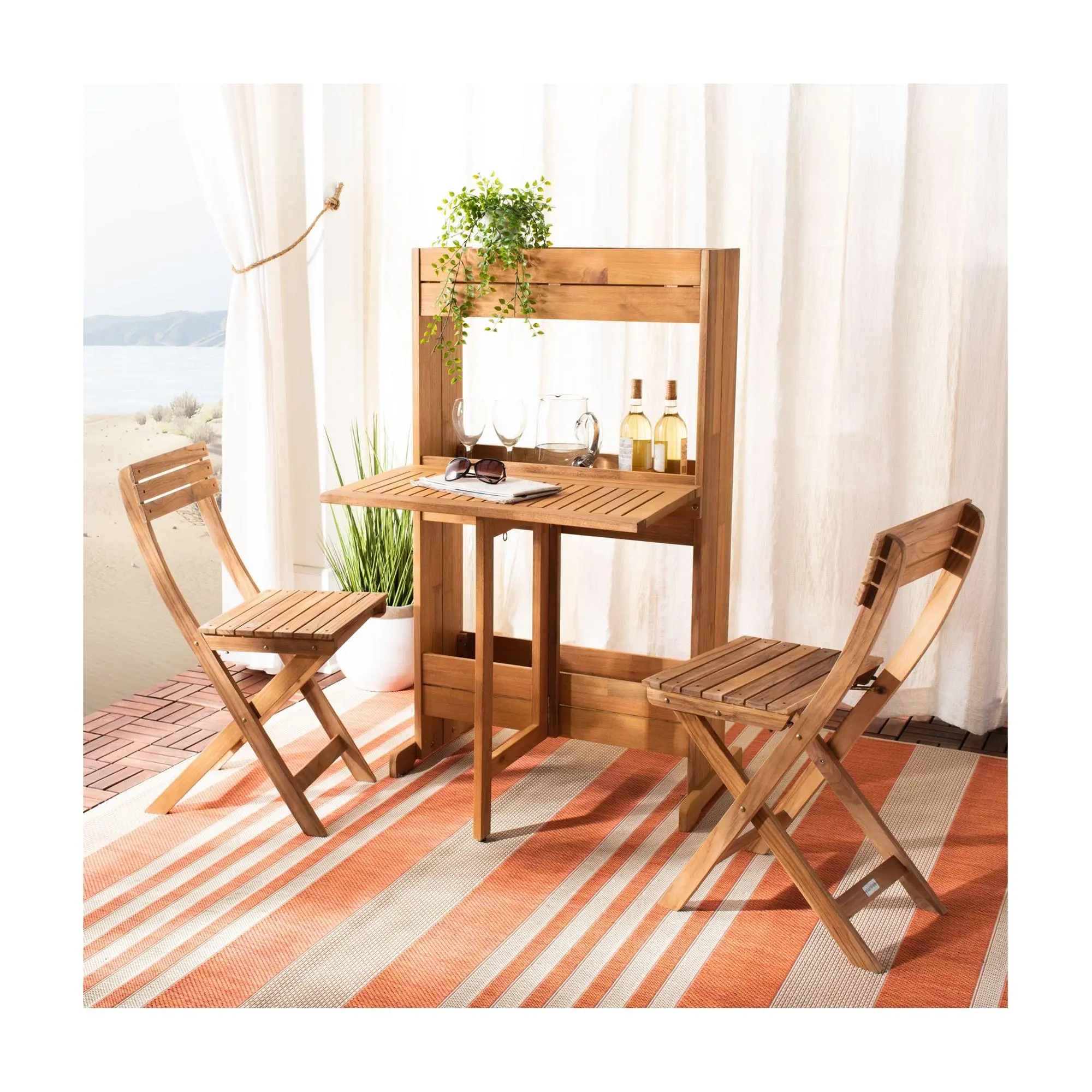 Safavieh Barley Flower Shelf 3-Piece Bistro Set