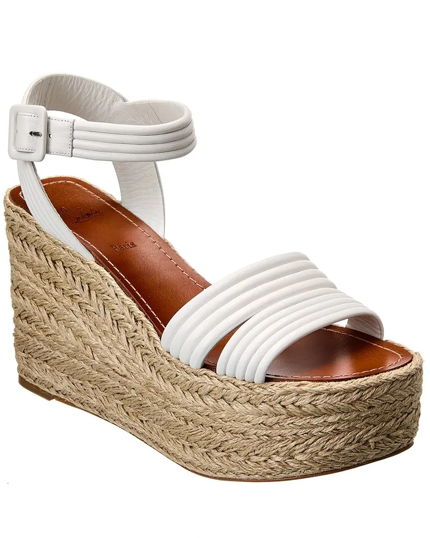 Christian Louboutin Manola Zeppa 90 Leather Wedge Sandal