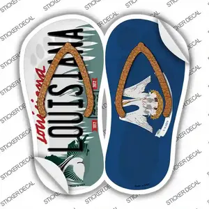 Louisiana|LA Flag Novelty Flip Flops Sticker Decal