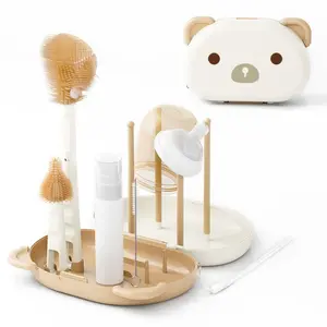 5 IN 1 Bear Cute Multifunctional Baby Bottle Cleaning Kit – Essential for Travel, Convenient to Carry, Clean and Hygienic