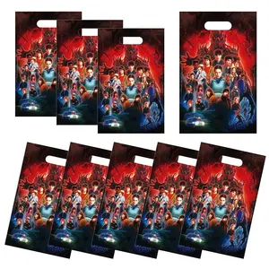 10 Stranger Things Party Gift Bags Set, Character Theme Party Favors, Durable PVC Packaging with Handles, Perfect for Birthdays, Birthday Party Bag Sets