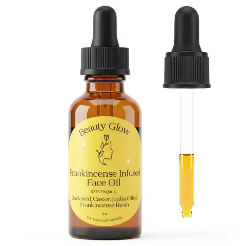 Frankincense Resin Infused Organic Black Seed, Castor & Jojoba Oils for Face Anti-Aging Miracle Facial Moisturizer Cold Pressed Face Oil 1 Fl Oz Highly Concentrated Hydration Long Lasting Moisturizing