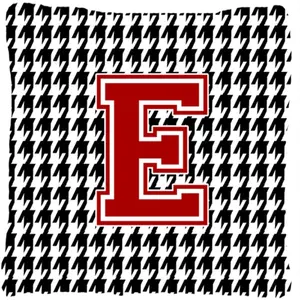 212 MAIN Monogram-Initial E Houndstooth Pattern Decorative Pillow, Indoor & Outdoor Use, Fabric Material, Heavyweight