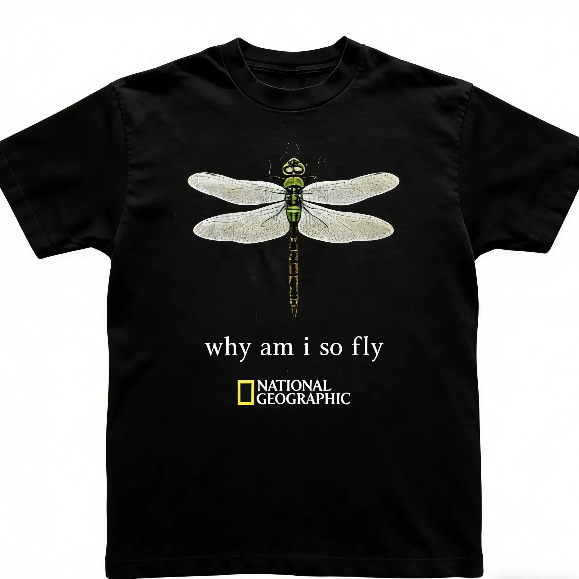 Women's Crew Neck T-Shirt with Aesthetic Dragonfly Digital Print, Breathable Cotton Blend Top for Casual Evening Wear, Suitable for All Seasons, Graphic Tees Women, Women's T Shirts
