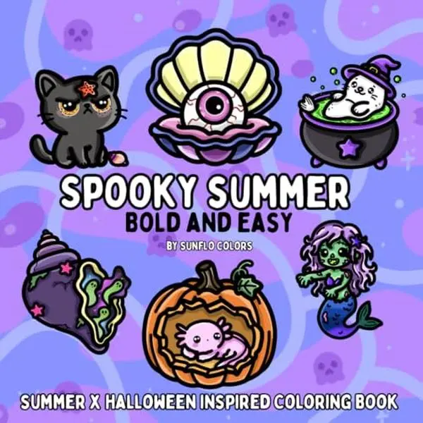 Spooky Summer Activity Coloring Book for Kids - Fun, Creativity-Boosting, Bold & Easy Halloween-Inspired Children's Activity Book