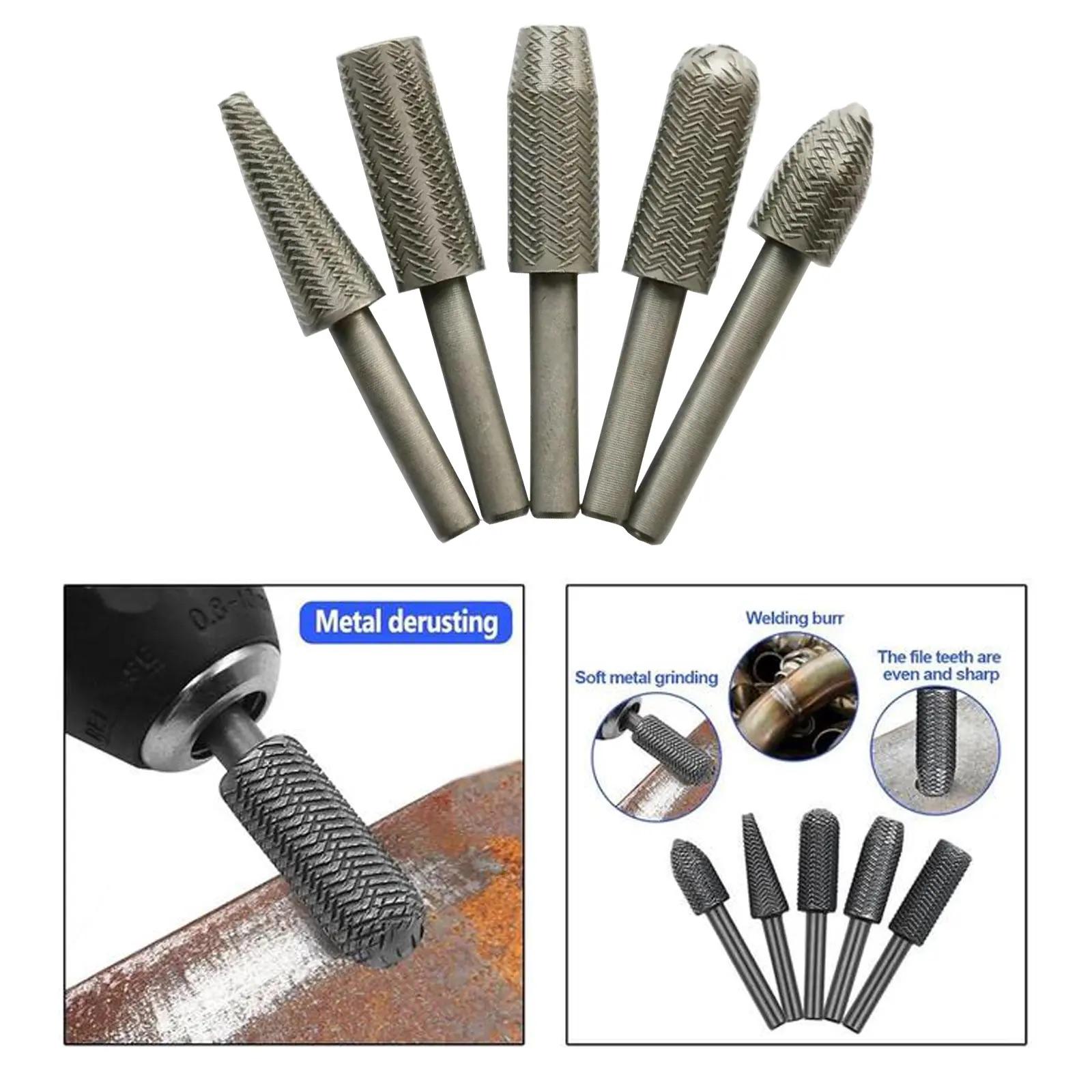 5PCS Tungsten Carbide File Set 6mm Shank Rotary Grinding Head Steel File Drill Bits for Wood Carving Metal Trimming Rust Removal Welding Burr Cleaning Fast Grinding Non slip Woodworking Metalworking Tool for Wood Rubber Molding 5PCS Tungsten Carbide File Set 6mm Shank Rotary Grinding Head Steel File Drill Bits for Wood Carving Metal Trimming Rust Removal Welding Burr Cleaning Fast Grinding Non slip Woodworking Metalworking Tool for Wood Rubber Molding