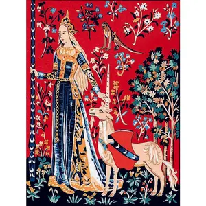Needlepoint canvas for halfstitch without yarn Lady Unicorn Touch MRC1531136 Margot de Paris Printed Tapestry Canvas