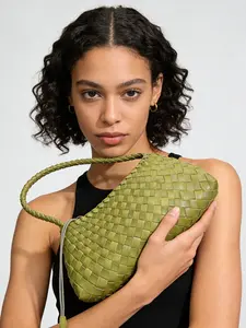 Handmade Cowhide Hobo Bag, French Style Vacation Basket Shoulder Bag, Retro Parent-Child Bag, Beach Sandbag with Zippered Inner Pouch, Handcrafted Bag