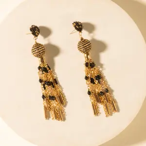 Myra Belle Tassel Earrings in Burnished Amber
