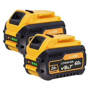 2Pack 12.0Ah DCB606 Replacement For DeWalt 20V/60V MAX Battery Compatible With DeWalt Flex-Volt DCB200 DCB612 Cordless Power Tools And Chargers