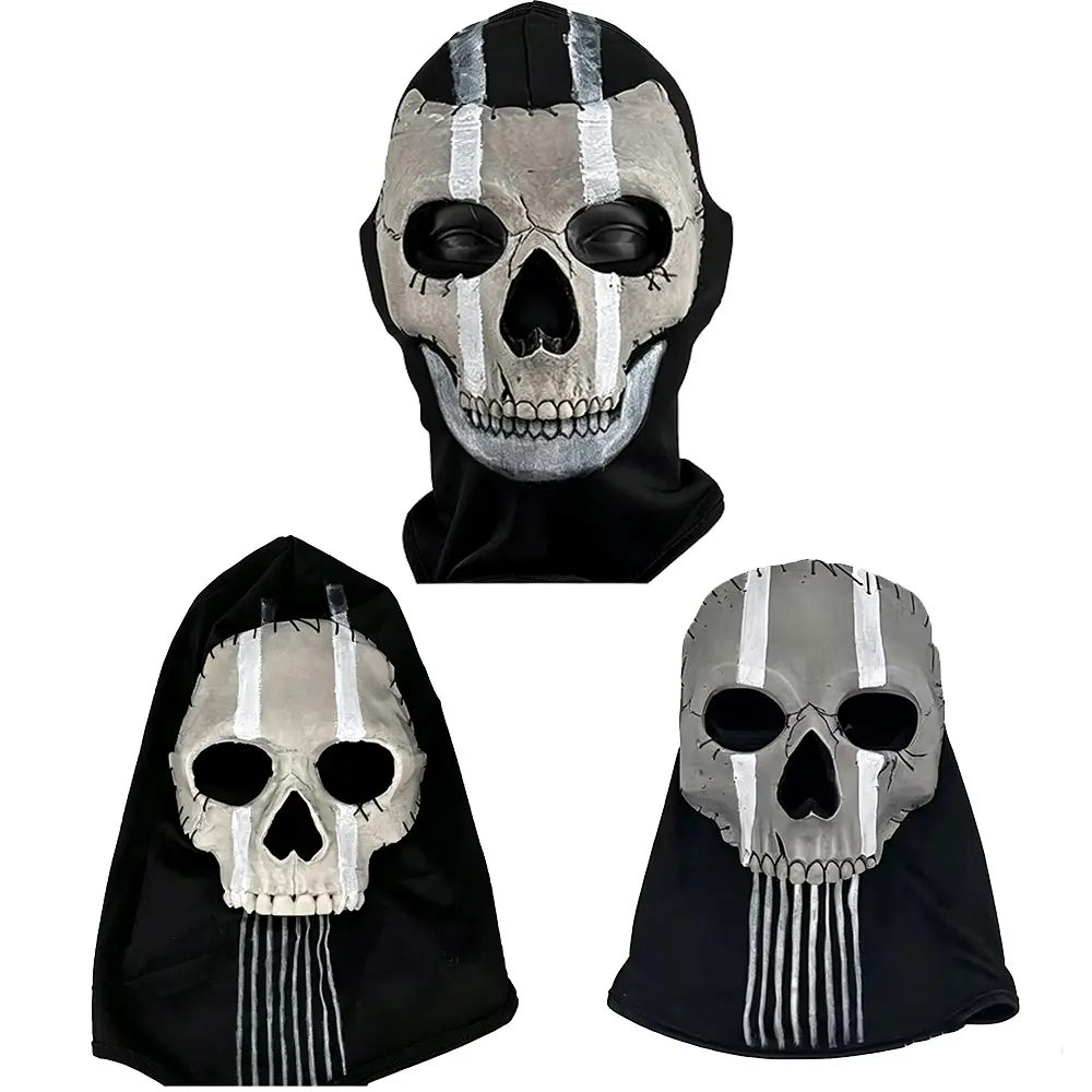 Call of Duty 16 Scary Mask Tactical Classic Skeleton Ghost Chin Mask Ghost Scary Headgear for COD Cosplay Game