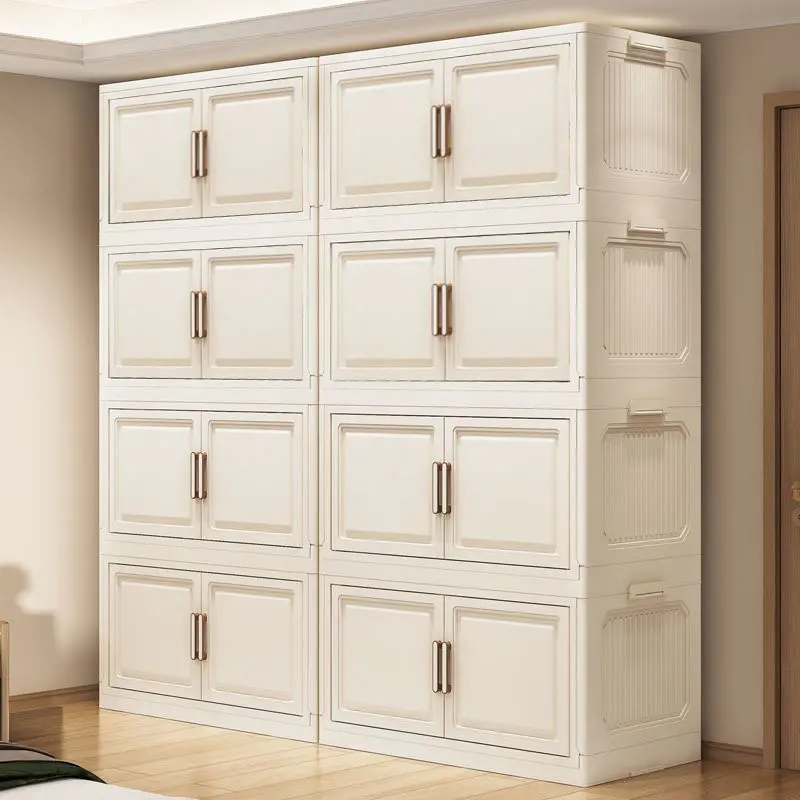 No-install wardrobe clothes storage cabinet, multi-layer foldable clothing storage cabinet for home, small closet