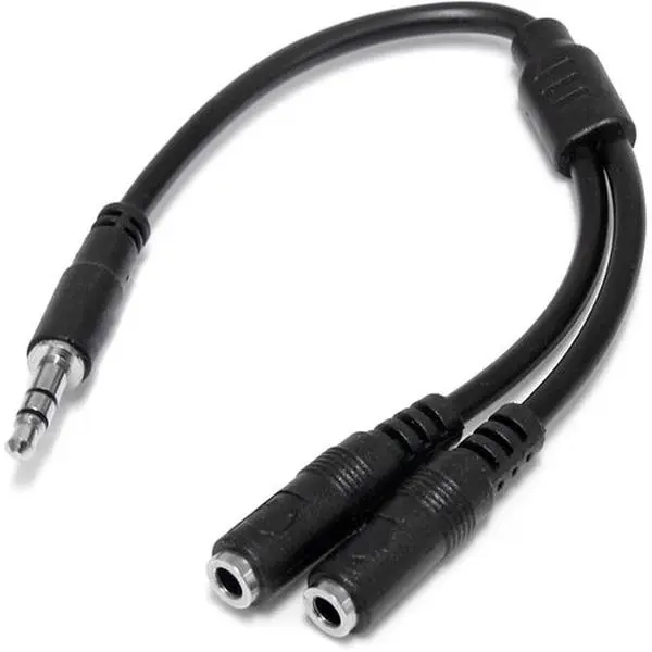StarTech Slim 3.5mm Male to 2x 3.5mm Female Stereo Splitter Cable, Phone & Electronics Accessories
