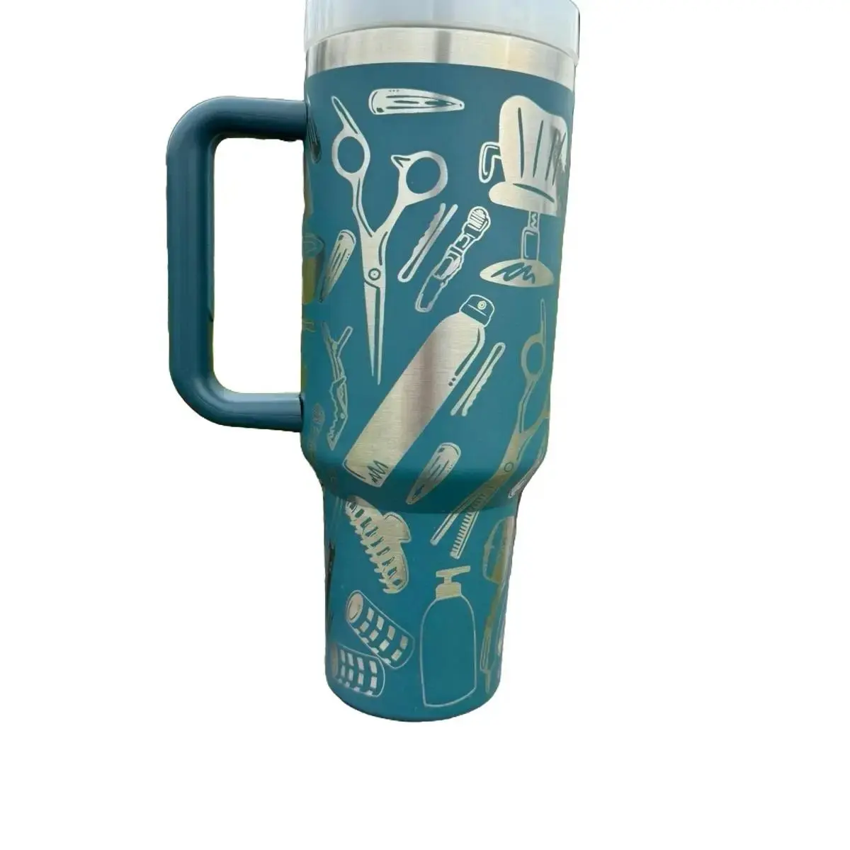 Hairstylist Barber Engraved 40 oz Tumbler Double Insulated Stainless Steel Full Wrap Drinkware with Lid, Straw and Handle Flasks Bottles